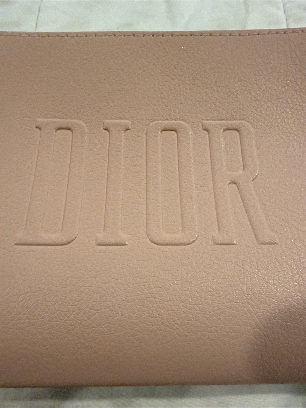Dior Pink leather like Zip Pouch AND Dior White velvet Case — Gold CD Accent - Picture 5 of 5